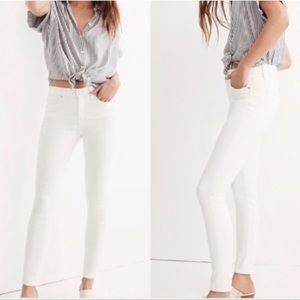 Madewell 9” High Rise Skinny Skinny White Jeans